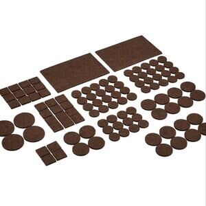 Felt Furniture Pads Brown & Transparent Black 136 pieces Varied Shape 2 Inch New